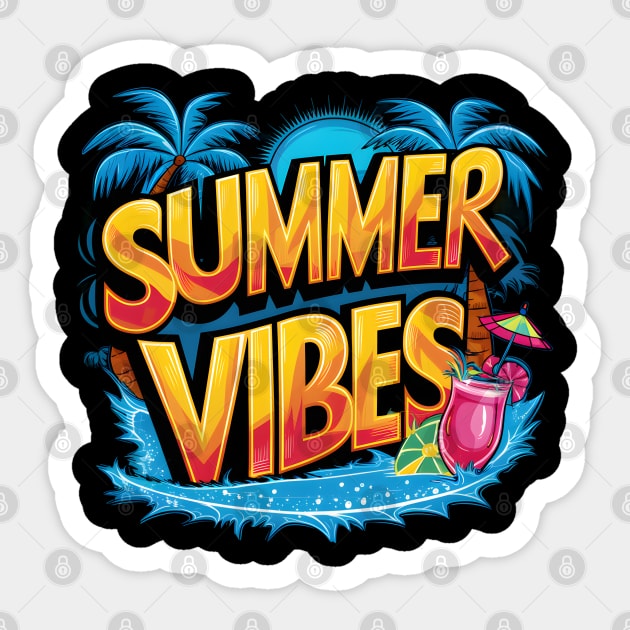 summer vibe Sticker by peace and love